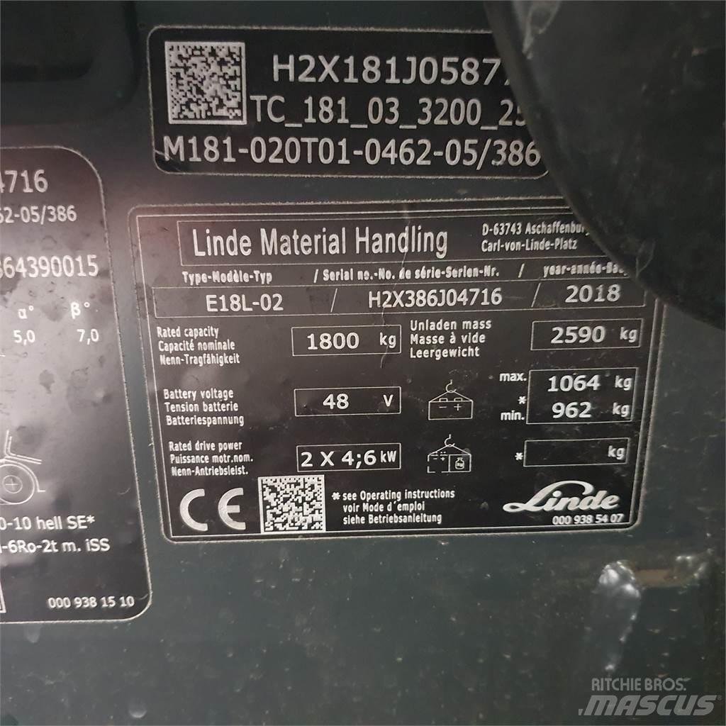 Linde E18L Električni viličari