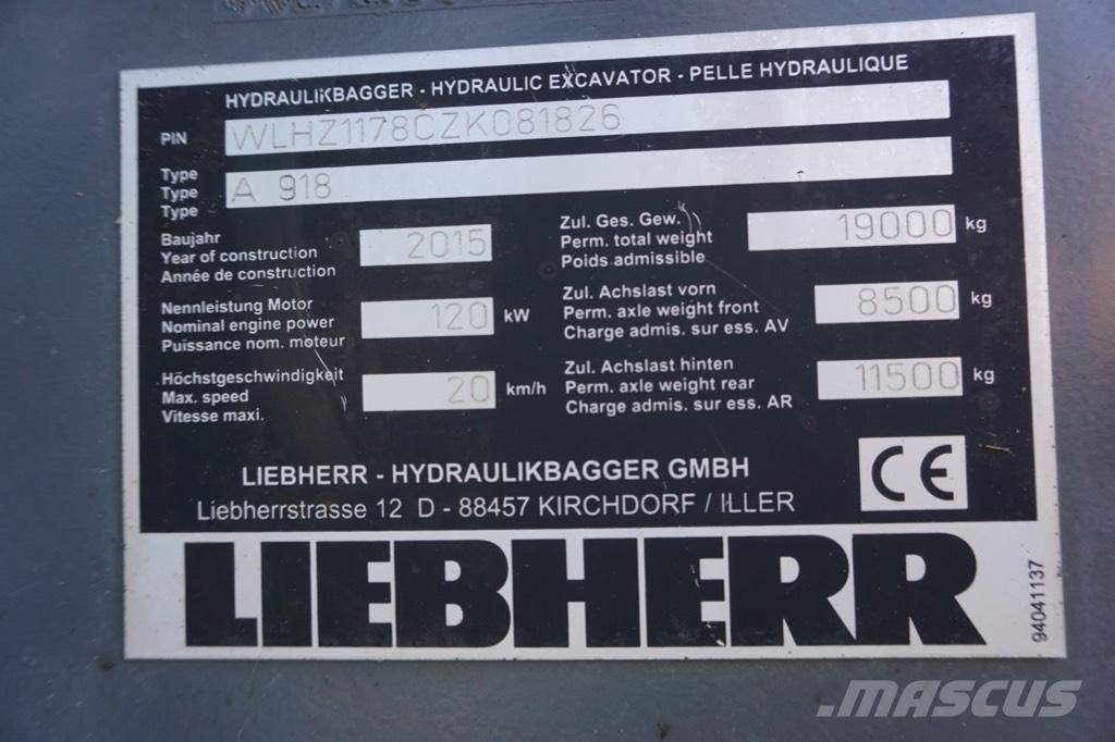 Liebherr A 918 Bageri na kotačima