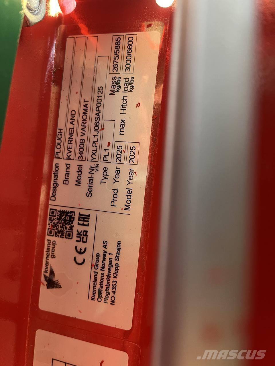 Kverneland 3400B Plugovi okretači