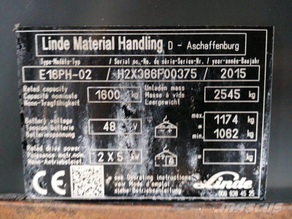 Linde E16PH-02 Električni viličari