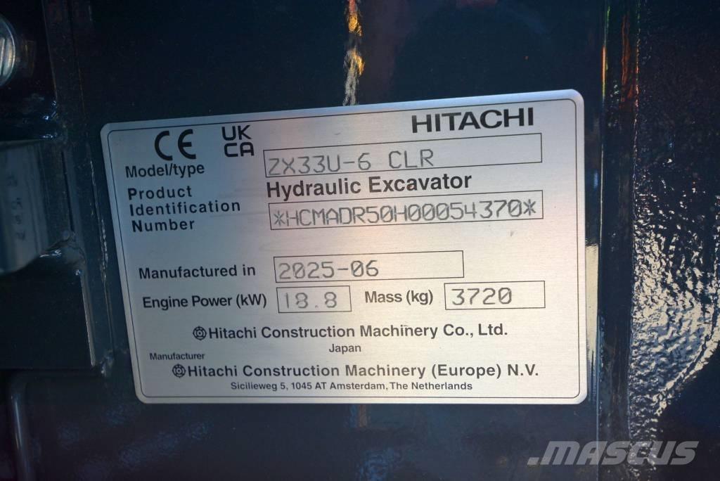 Hitachi ZX 33 U-6 Mini bageri <7t