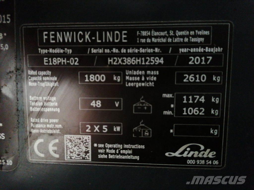 Linde E18PH Električni viličari