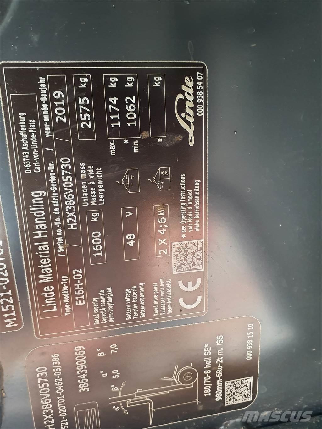 Linde E16 Električni viličari