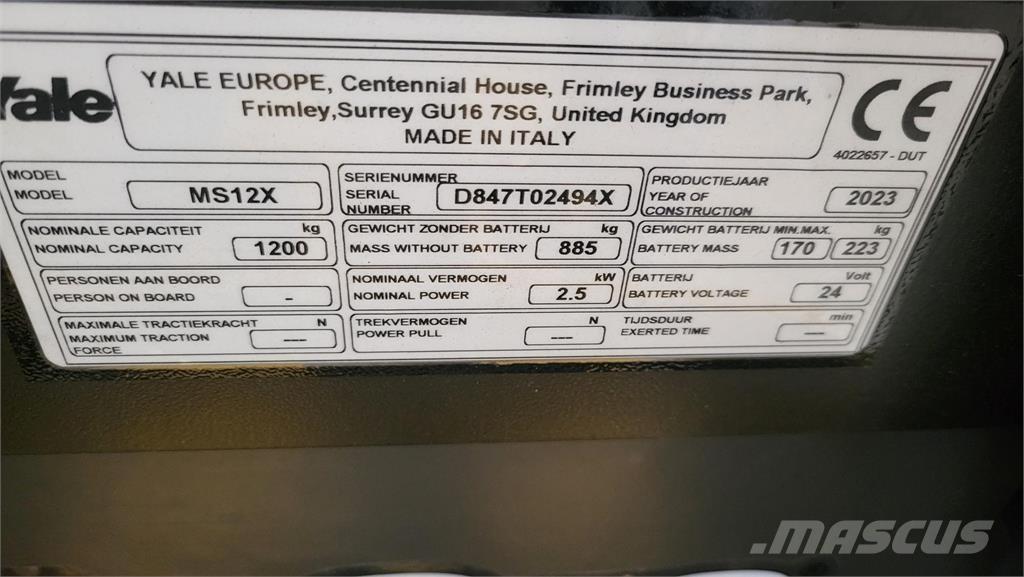 Yale MS12X Samopogonski ručni viličari