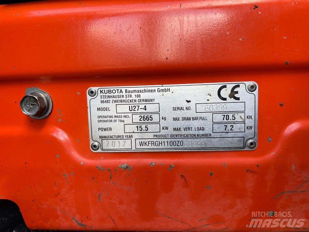 Kubota U 27-4 Mini bageri <7t