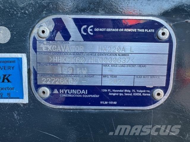 Hyundai HX 220 AL Bageri gusjeničari