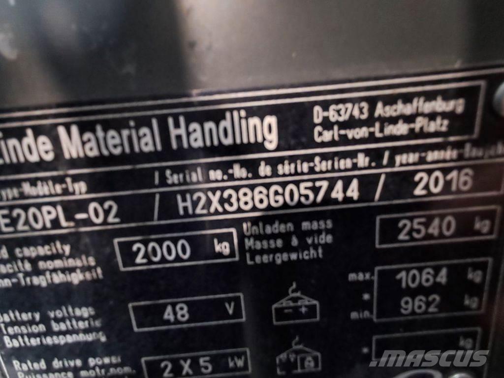 Linde E20PL-02 Električni viličari