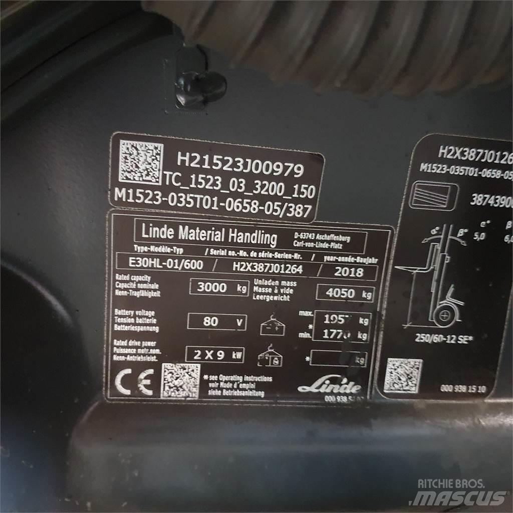 Linde E30/600HL Električni viličari