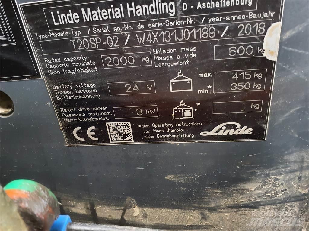 Linde T20SP kurz Nisko podizni električni viličar