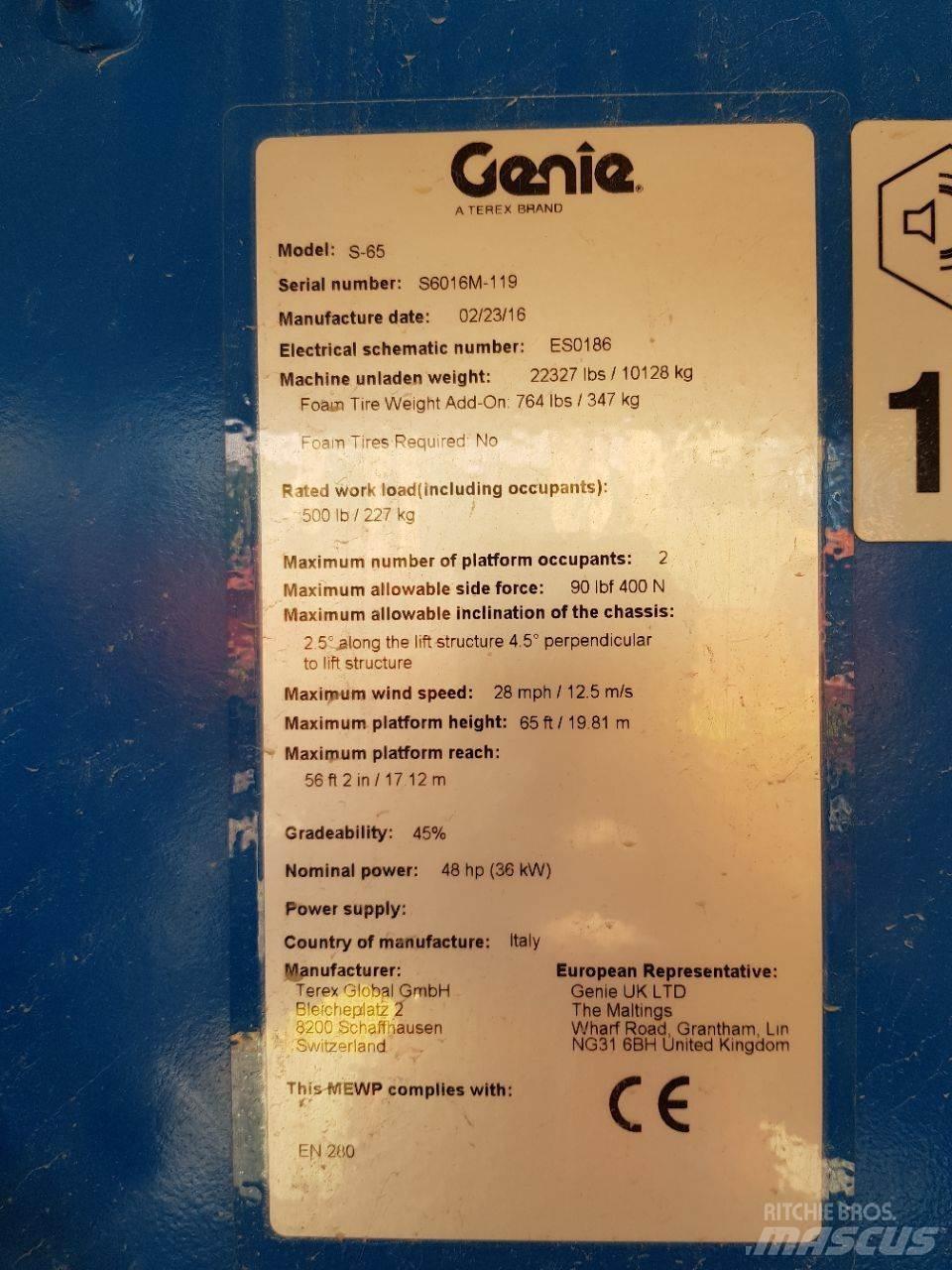 Genie S65 Teleskopske podizne platforme
