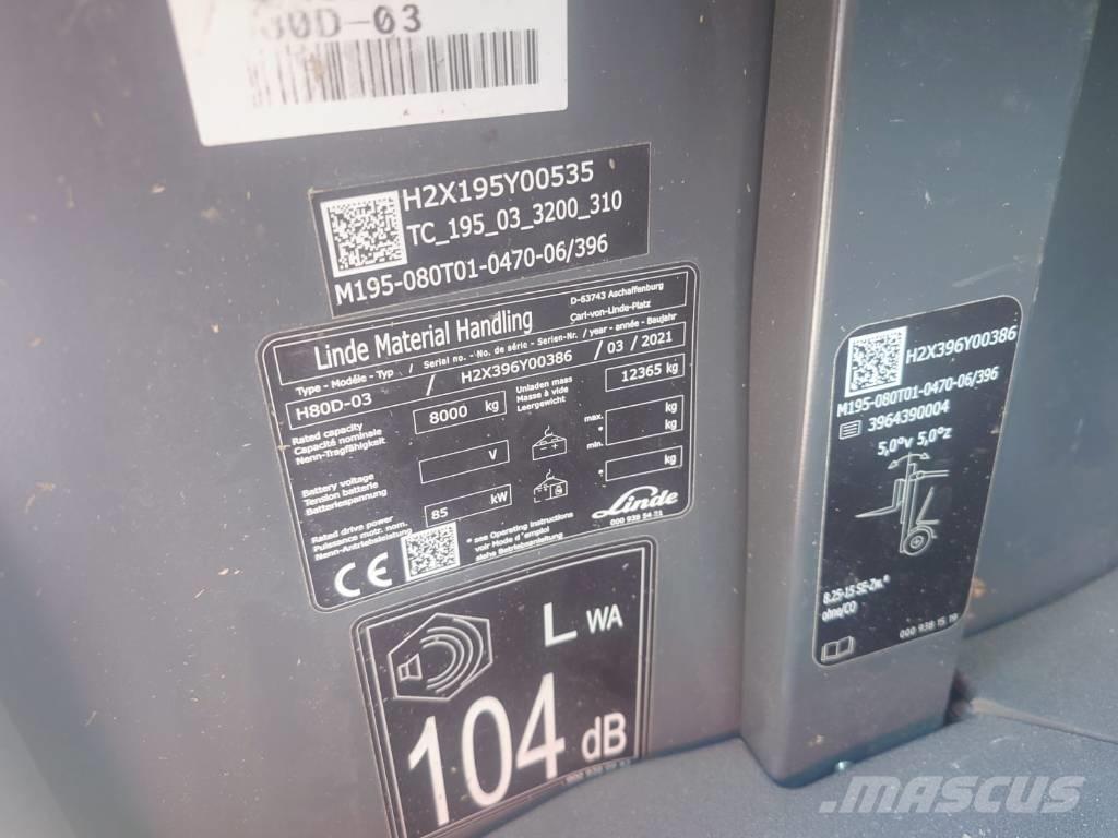 Linde H80D/396-03 Dizelski viličari