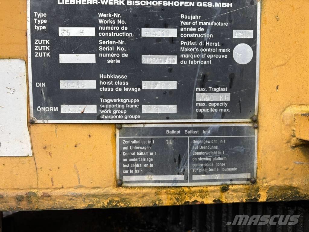 Liebherr 35 K Toranjski kranovi