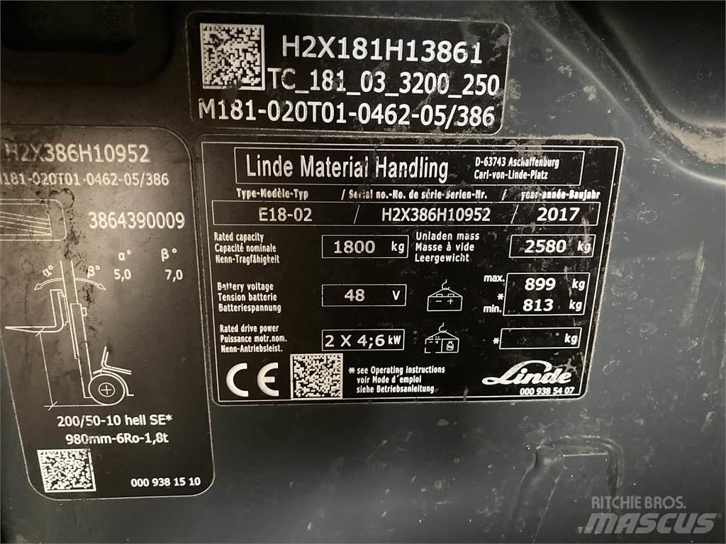 Linde E18 Električni viličari