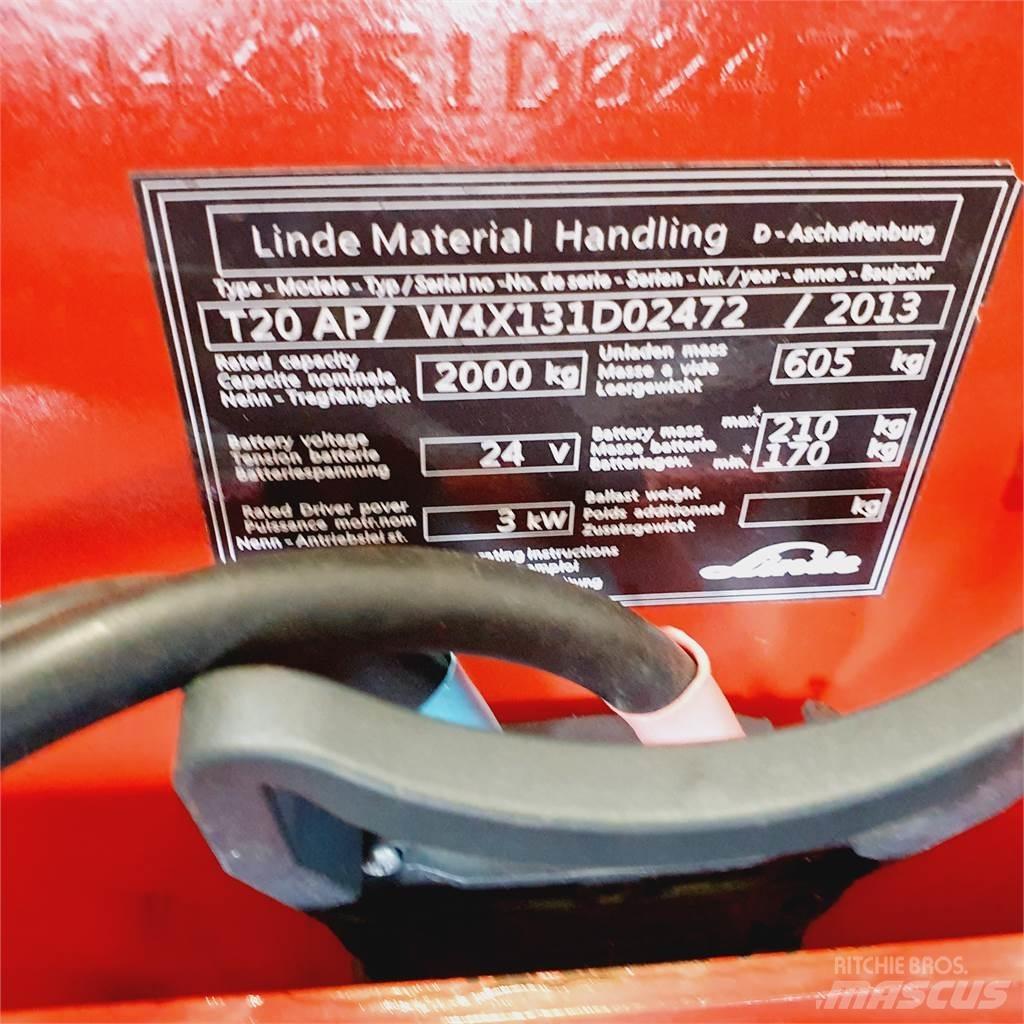 Linde T20AP kurz Nisko podizni električni viličar
