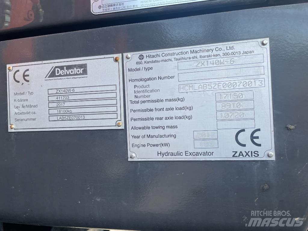 Hitachi ZX 140 W-6 Bageri na kotačima