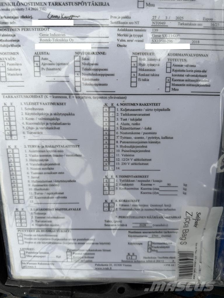 Genie SX 135 XC Zglobne podizne platforme