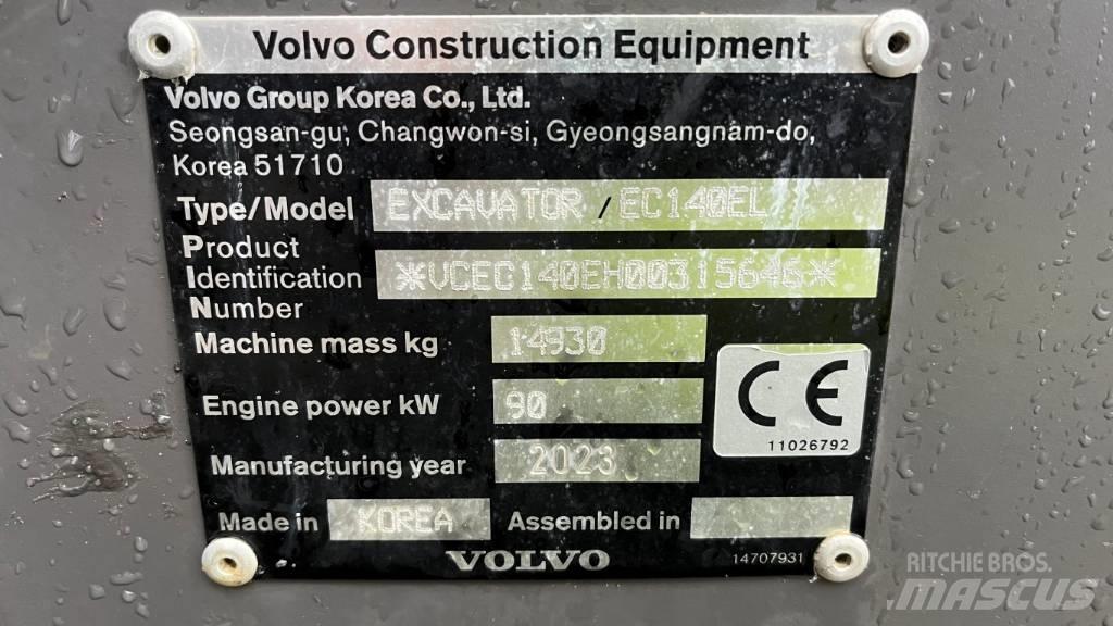 Volvo EC140EL Bageri gusjeničari