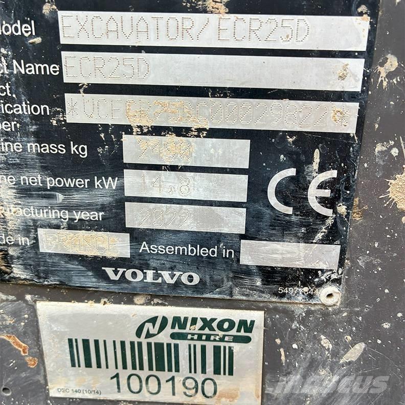 Volvo ECR25D Mini bageri <7t