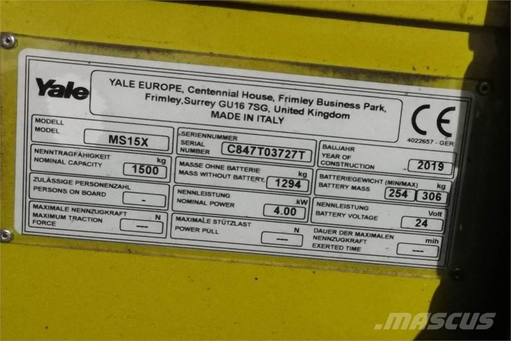 Yale MS15XSL Ručni električni viličar