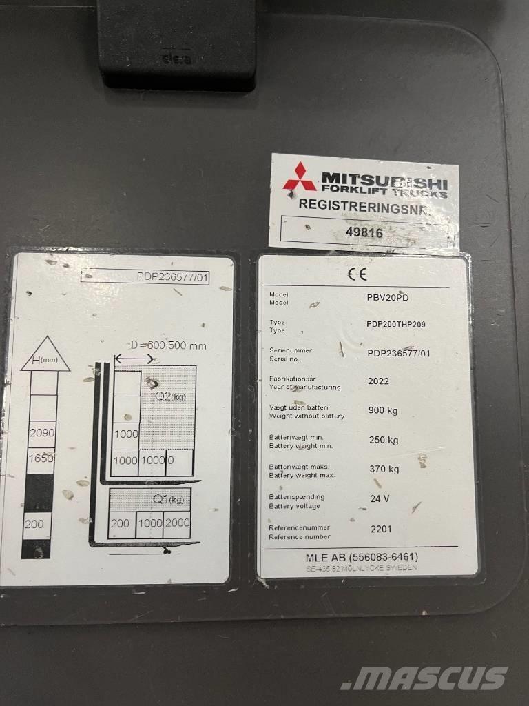 Mitsubishi PBV20PD Ručni električni viličar