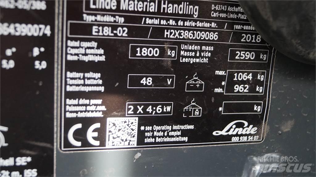 Linde E18L Električni viličari