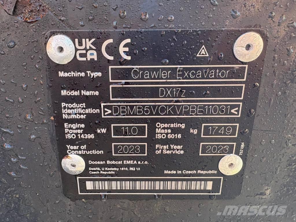 Doosan DX 17 Mini bageri <7t