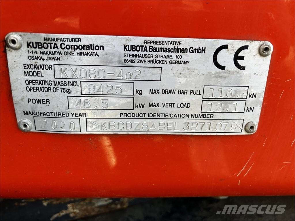 Kubota KX 080-4 A2 Midi bageri 7t – 12t