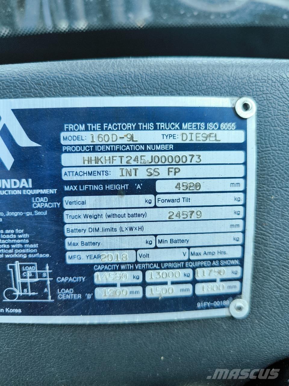 Hyundai 160D-9L Mobilni viličari