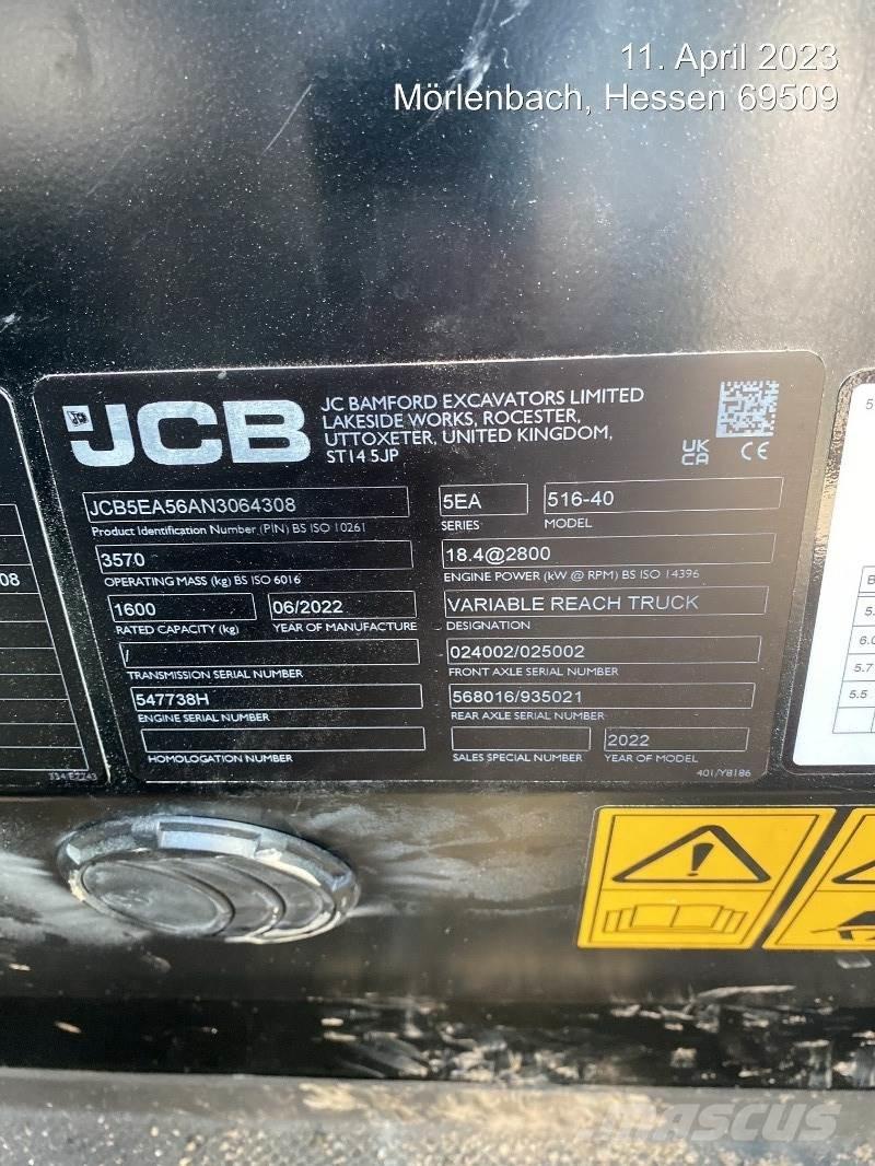 JCB 516-40 Teleskopski viličari