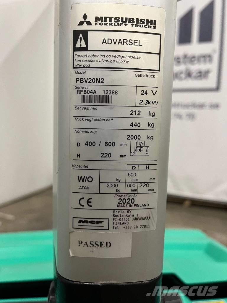 Mitsubishi PBV20N2 Ručni električni viličar