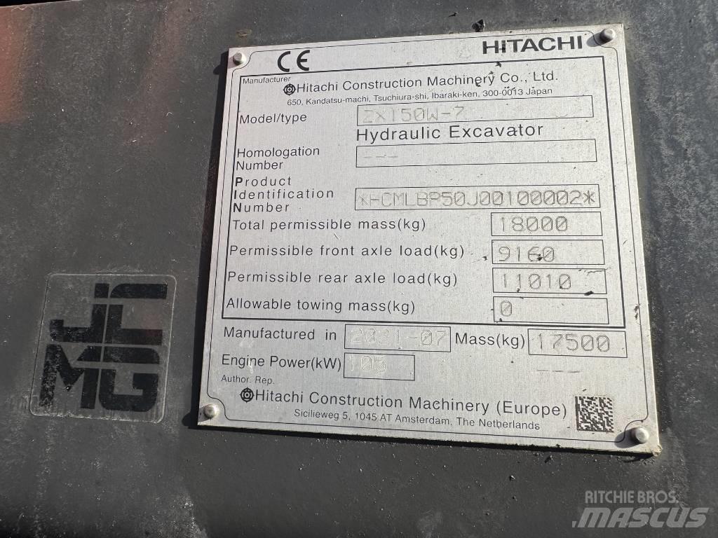 Hitachi ZX 150 W-7 Bageri na kotačima