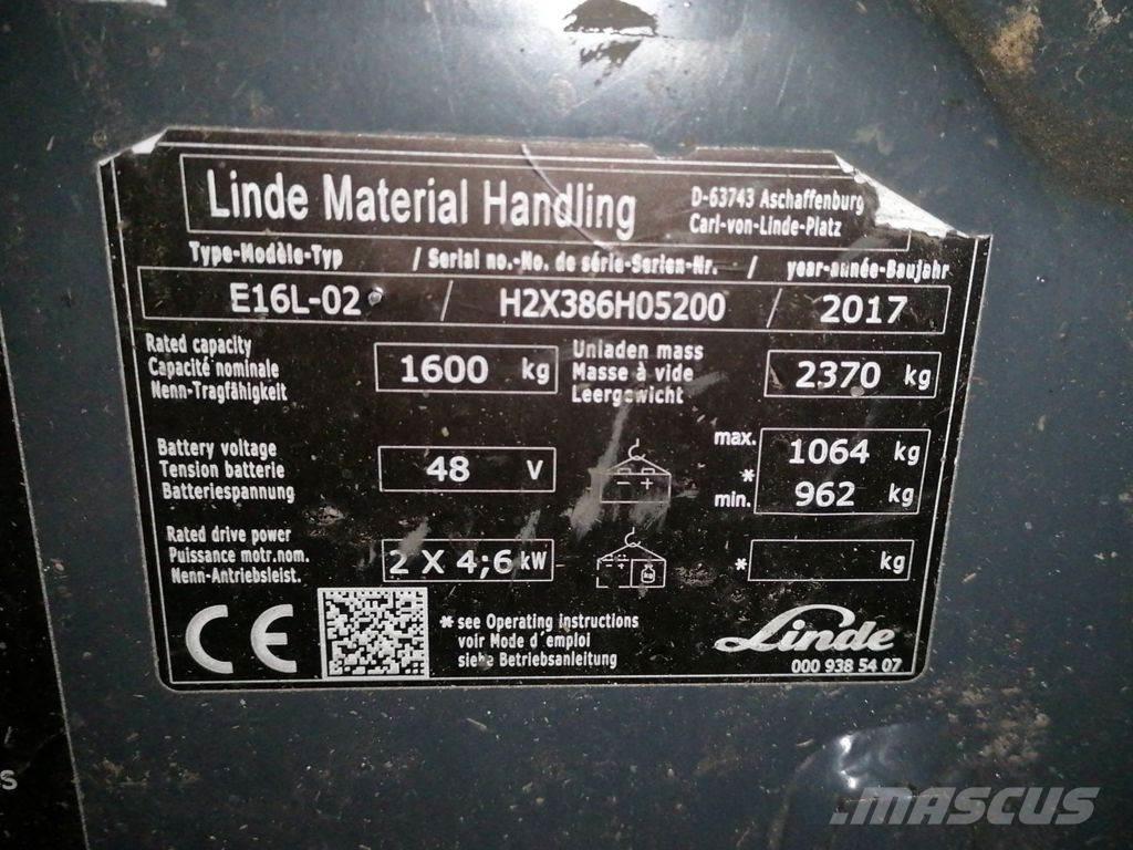 Linde E16L-02 Električni viličari