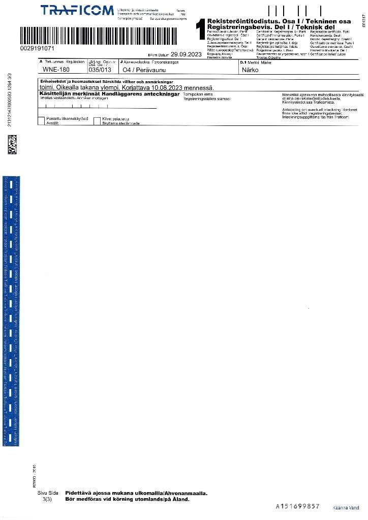 Närko D52B13N61 TPV Sanduk prikolice
