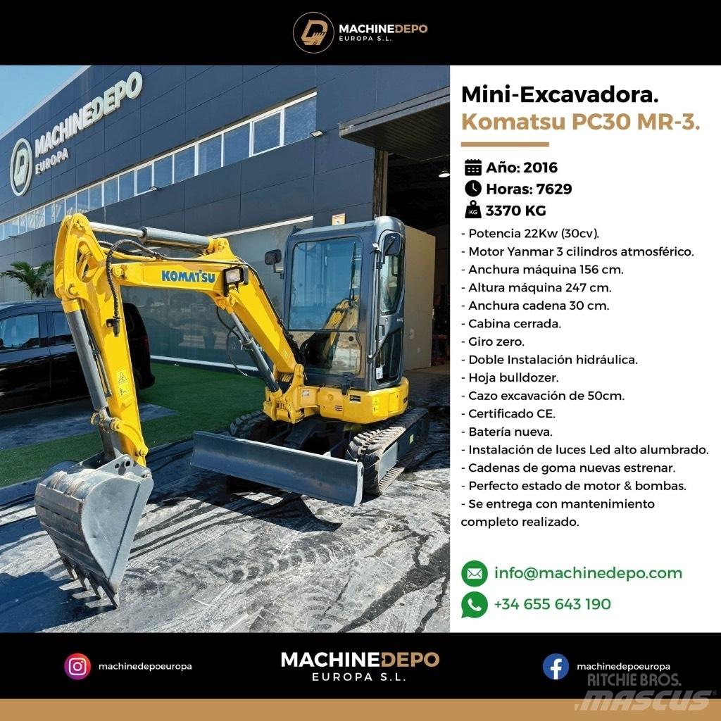 Komatsu PC 30 MR-3 Mini bageri <7t