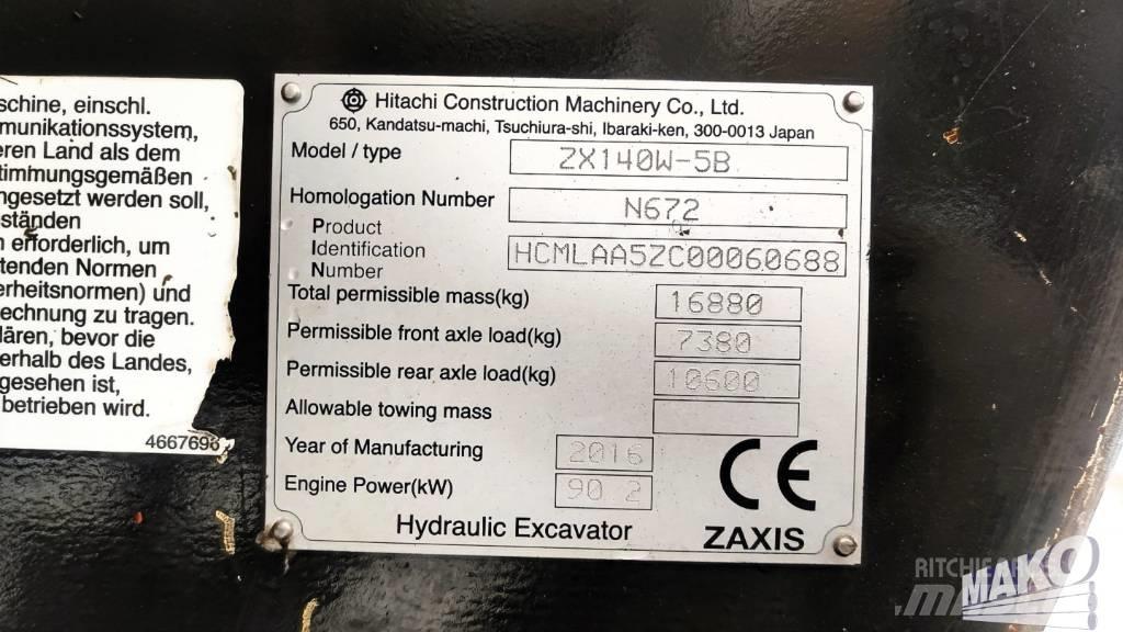 Hitachi ZX 140 W-5 Bageri na kotačima