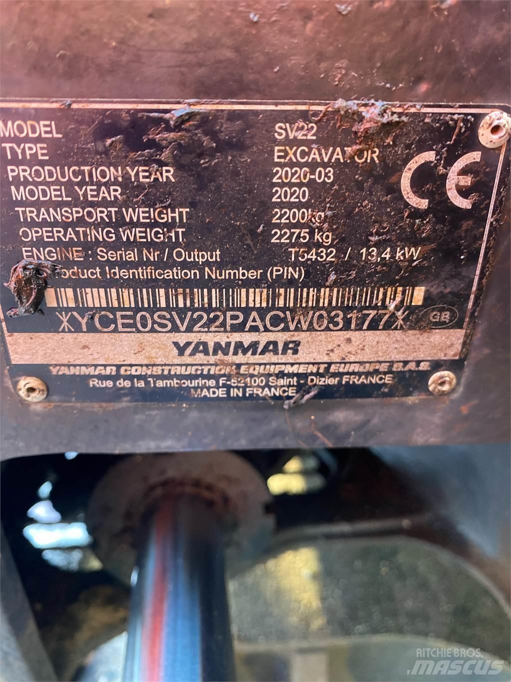 Yanmar SV22 Mini bageri <7t