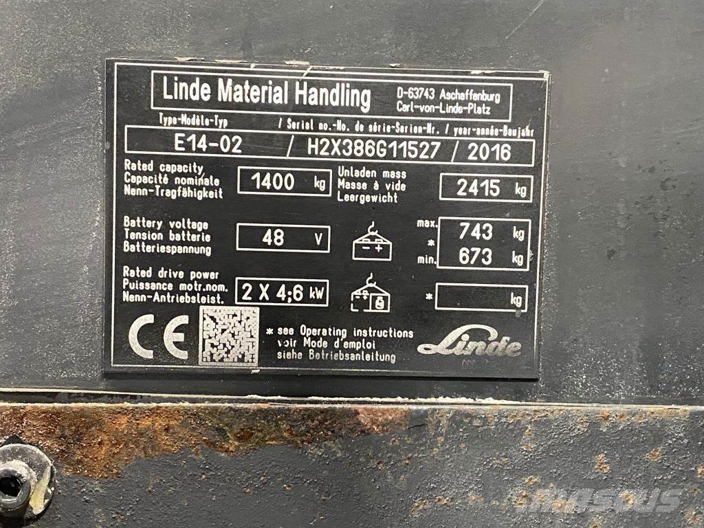 Linde E14-02 Električni viličari