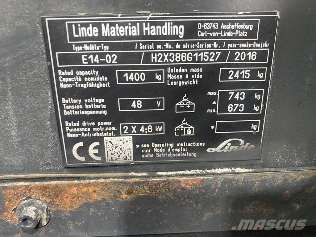 Linde E14-02 Električni viličari