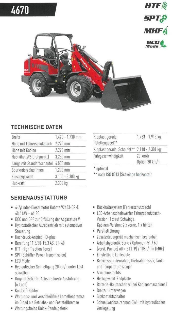 Schäffer 4670 Mini utovarivači