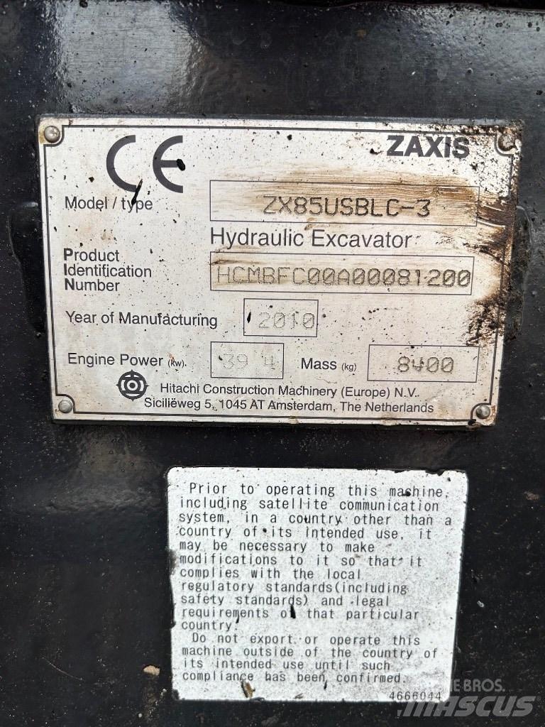 Hitachi Zaxis 85 USB Midi bageri 7t – 12t