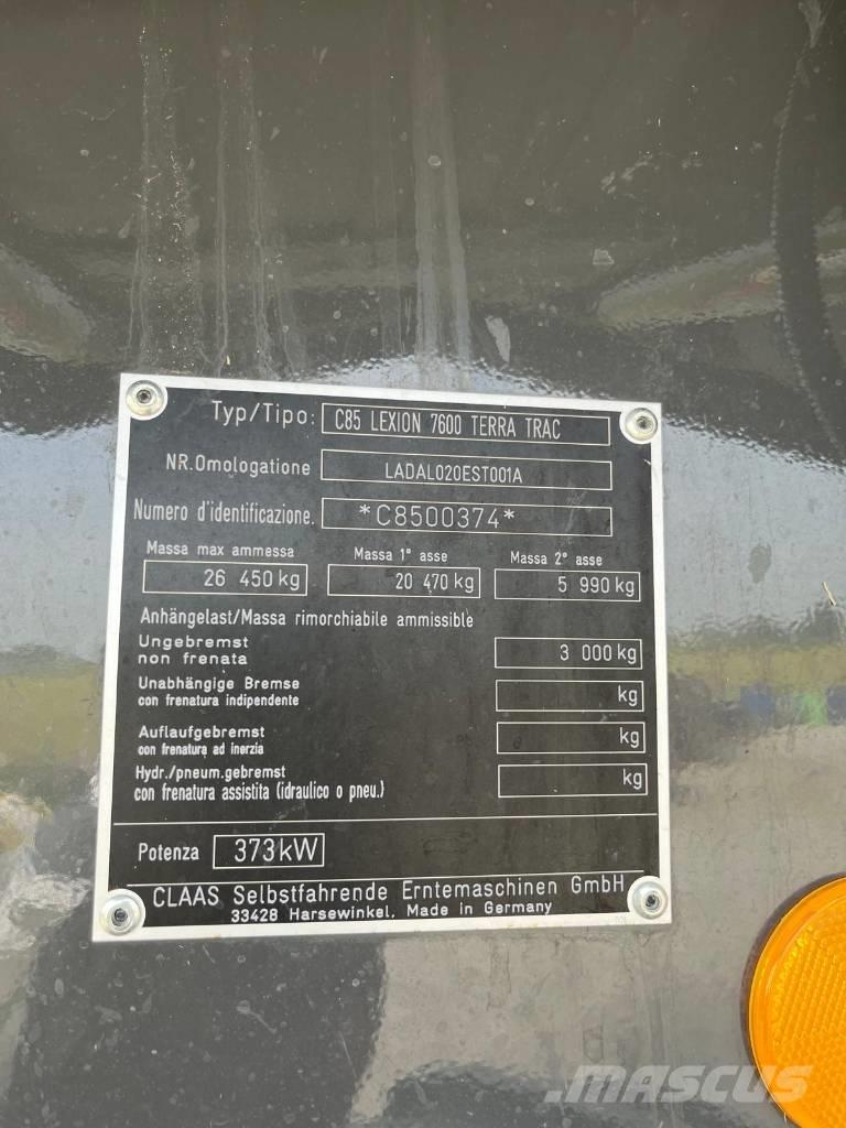 CLAAS LEXION 7600 TT Kombajni