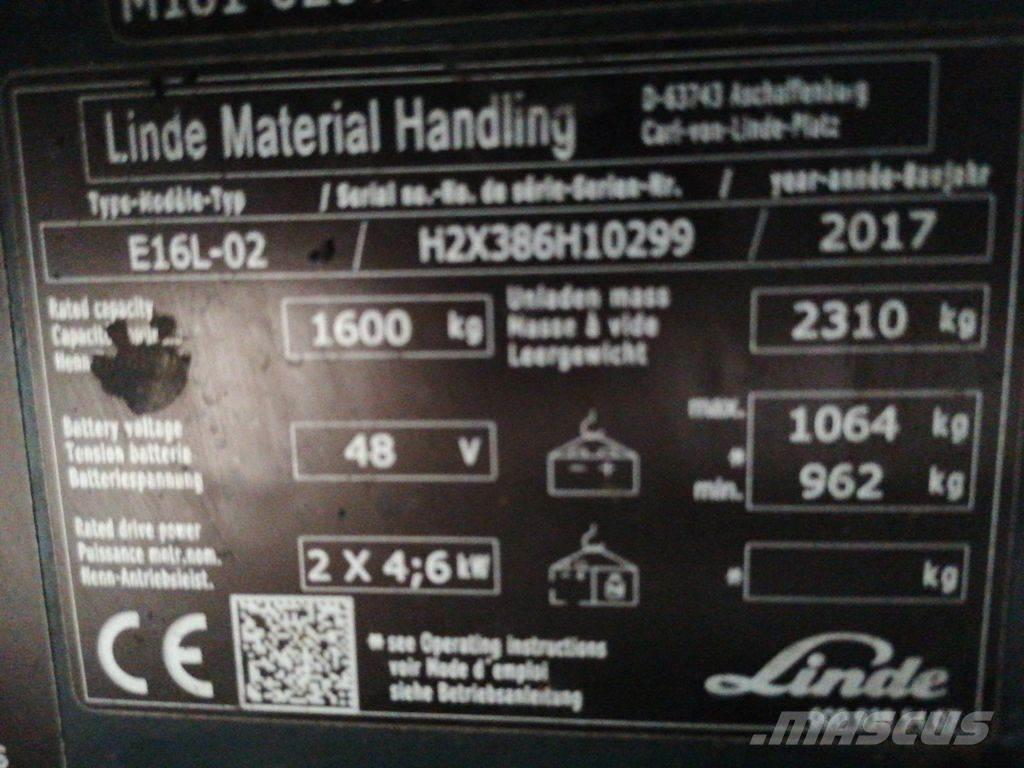 Linde E16L-02 Električni viličari