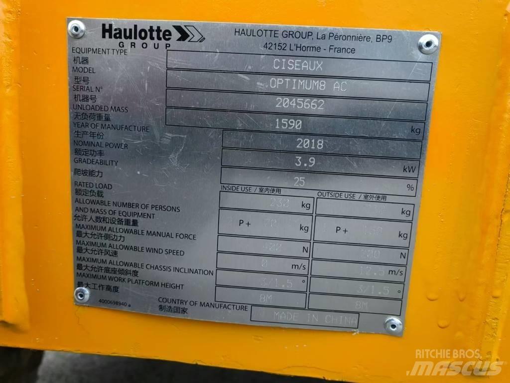 Haulotte OPTIMUM 8 Škaraste platforme
