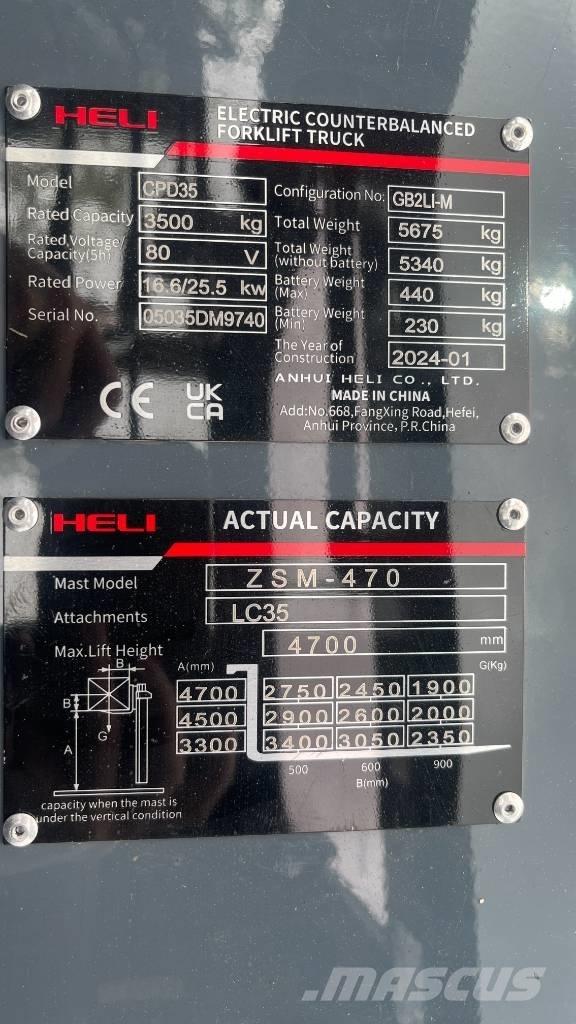 Heli CPD35-GB2LI-M Električni viličari