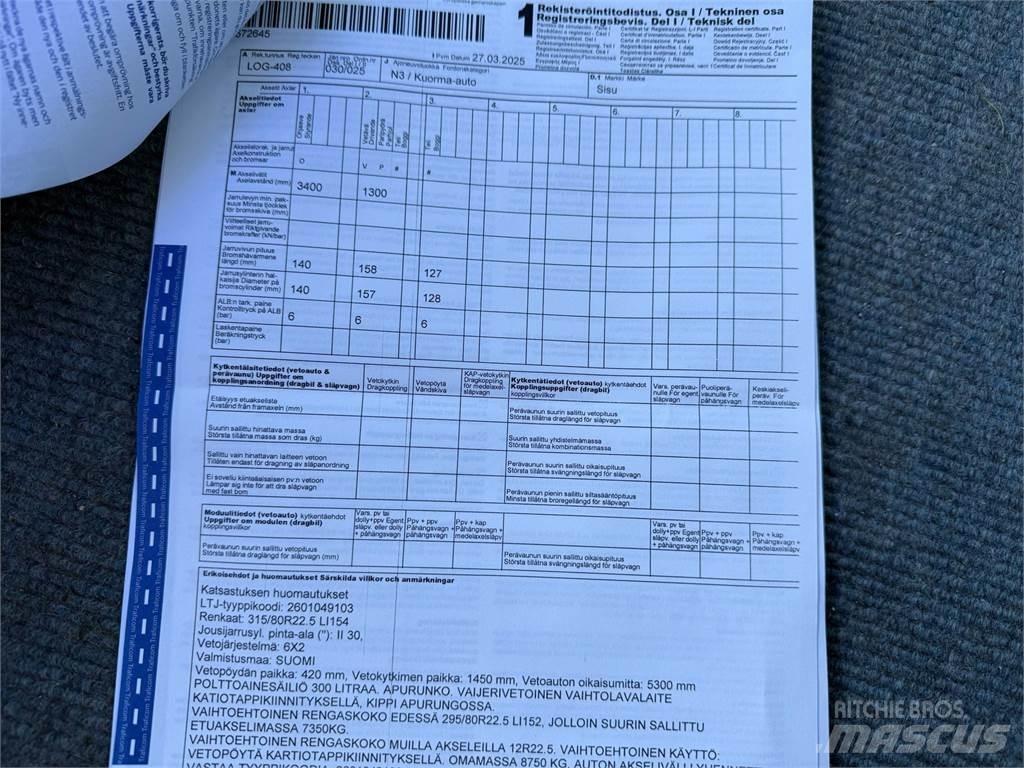 Sisu SM300 6x2 Demontažnii kamioni za podizanje kabela