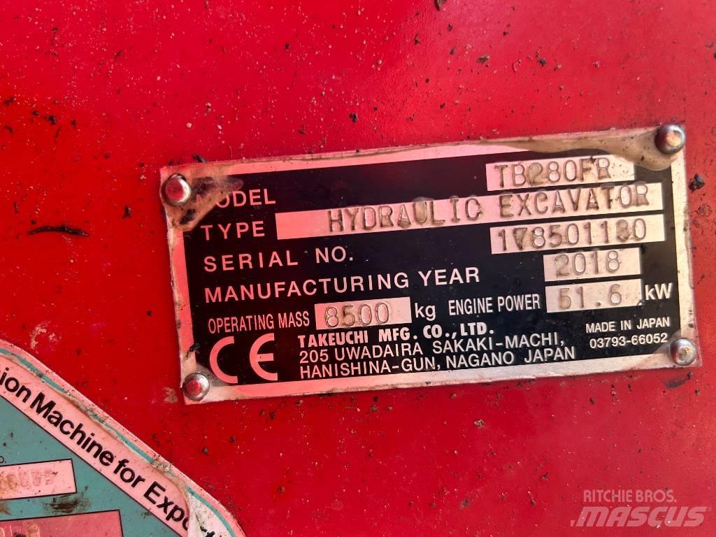 Takeuchi TB280FR Midi bageri 7t – 12t