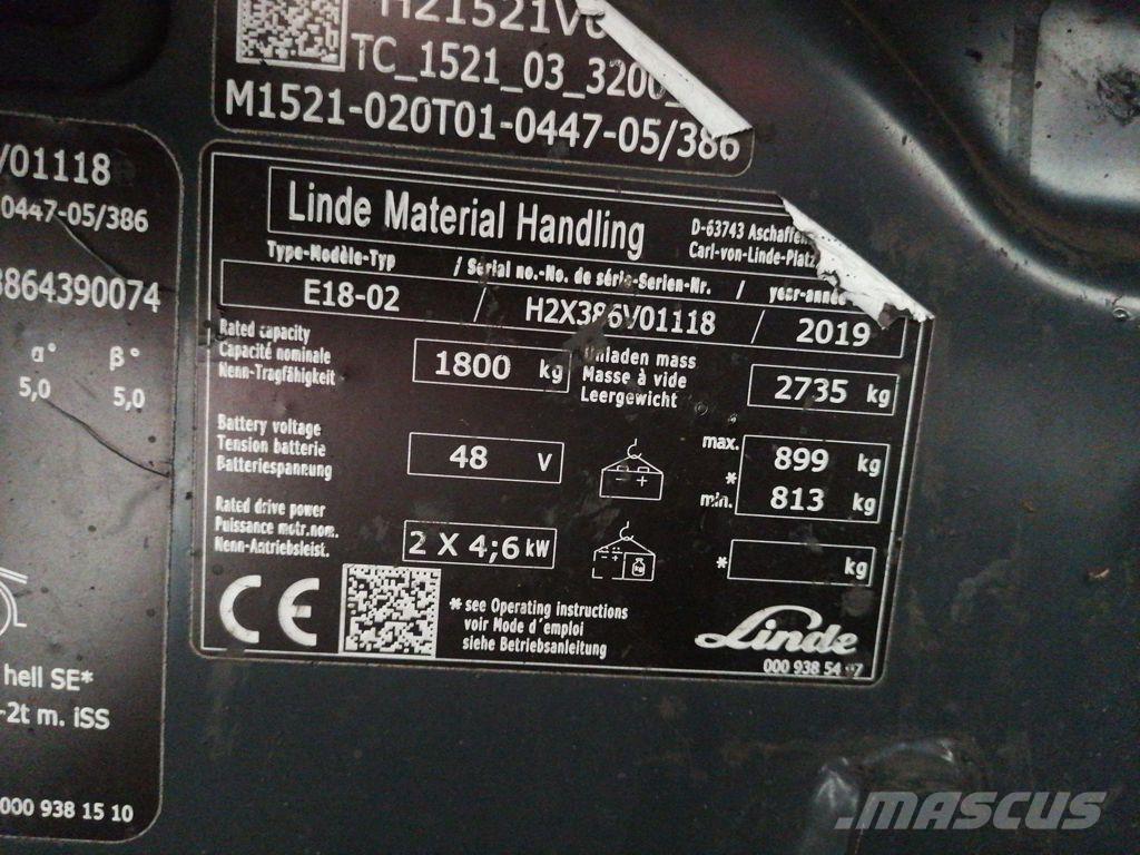 Linde E18-02 Električni viličari