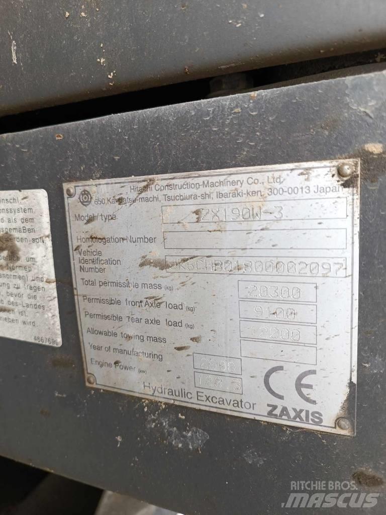 Hitachi ZX 190 W-3 Bageri na kotačima