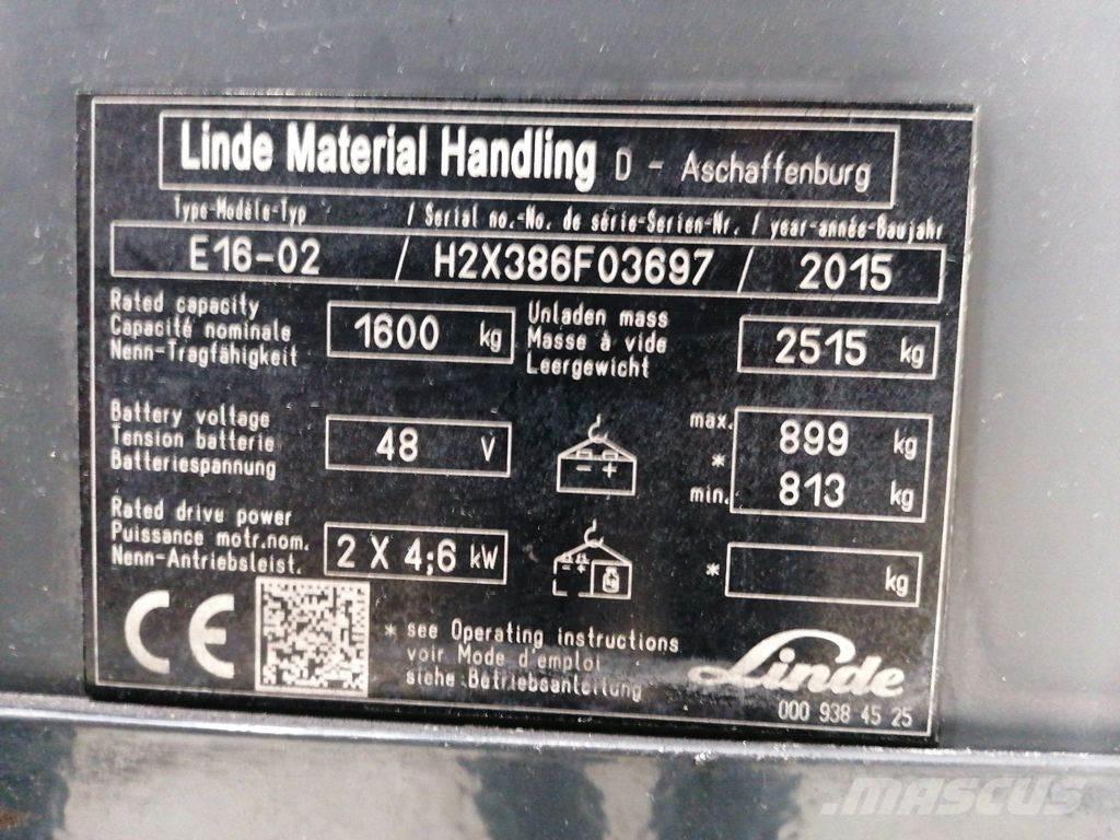 Linde E16-02 Električni viličari