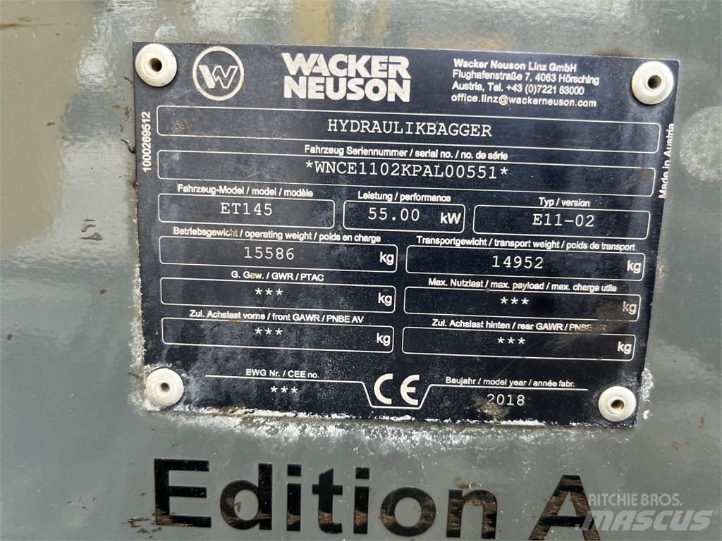 Wacker Neuson ET 145 Bageri gusjeničari